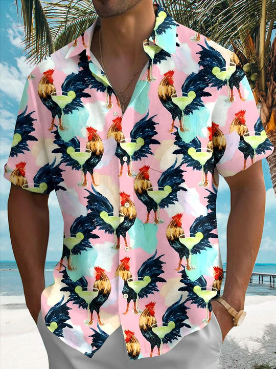 men's Hawaiian shirt front view tropical beach vacation