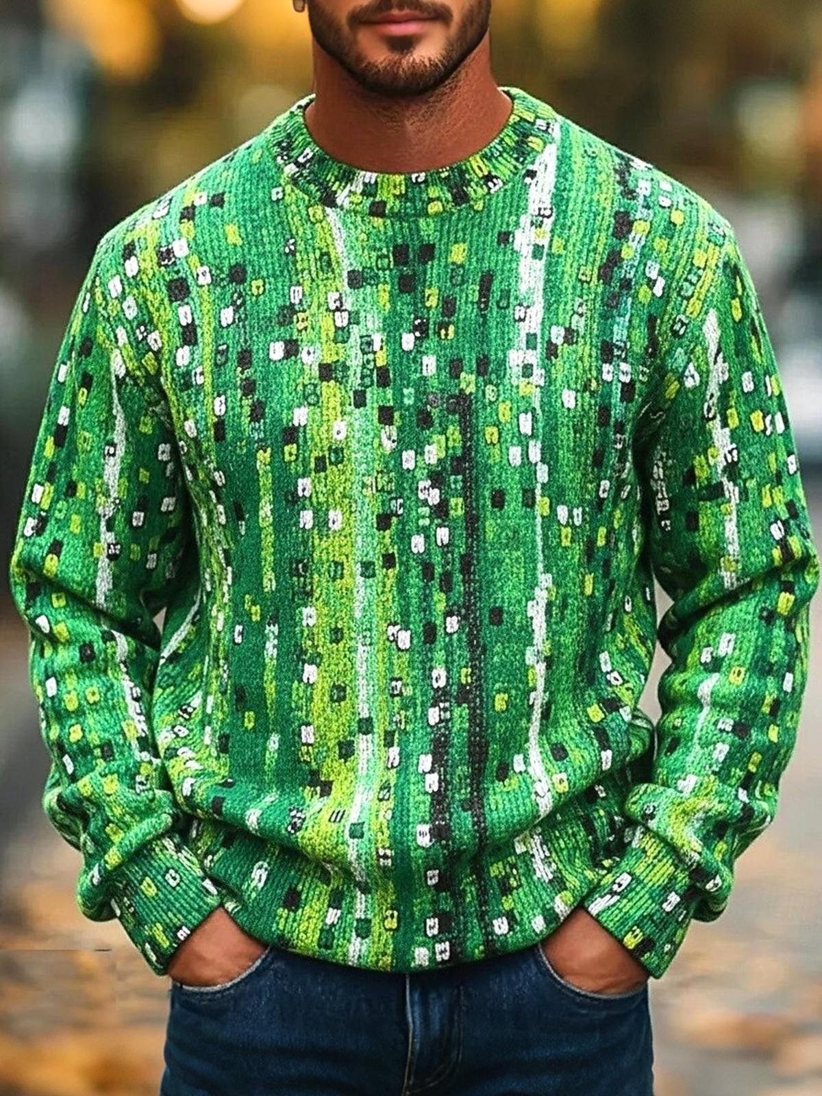 Geometry Men's Long Sleeve Round Neck Tops