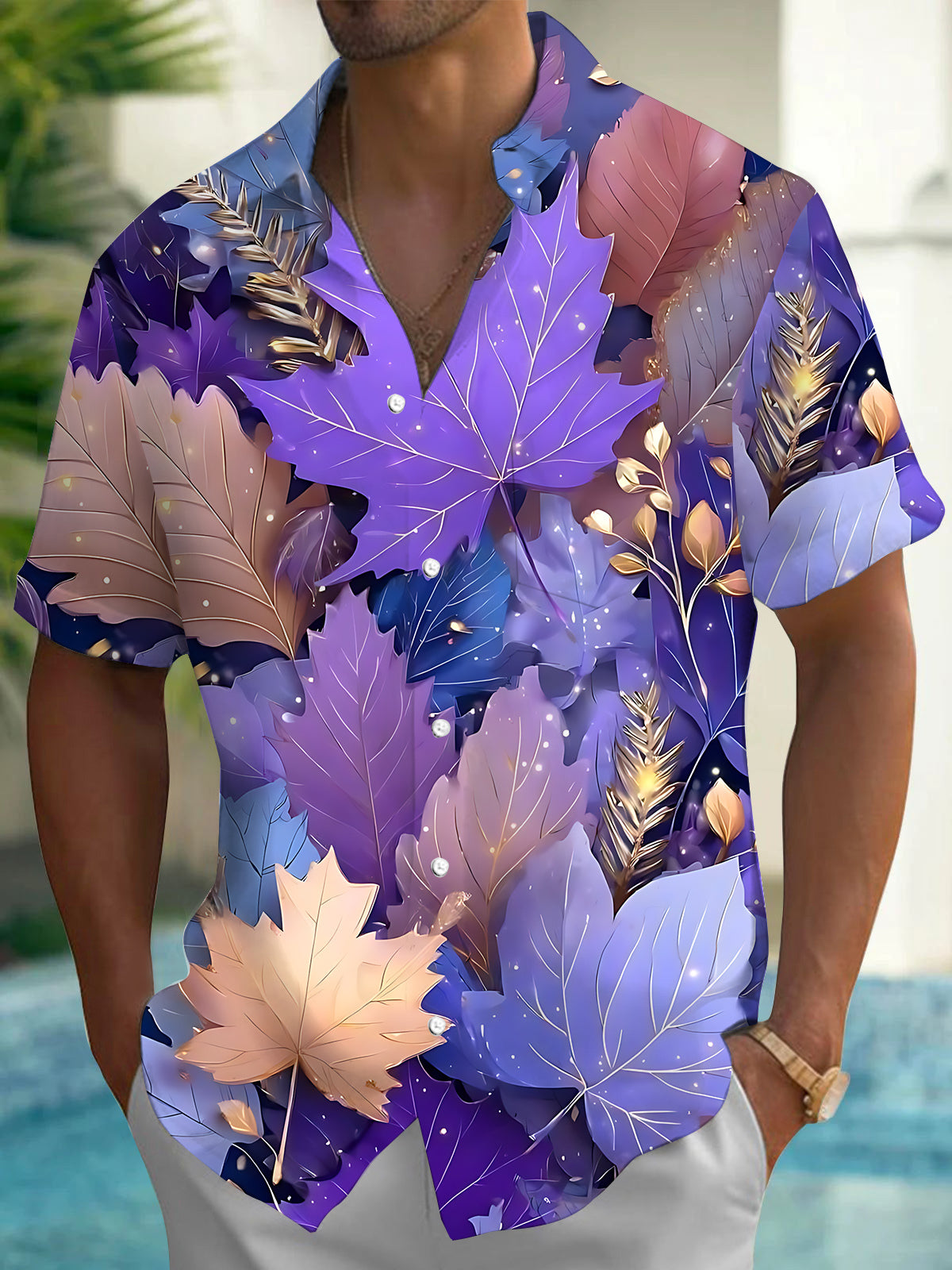 men's map print shirt front view