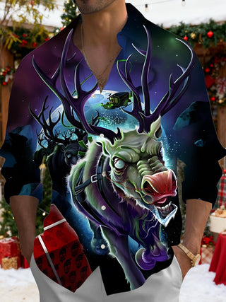 men's Christmas shirt front view holiday party