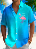 Flamingo Men's Pocket Short Sleeve Shirts