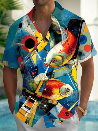 Fish Men's Pocket Short Sleeve Shirts