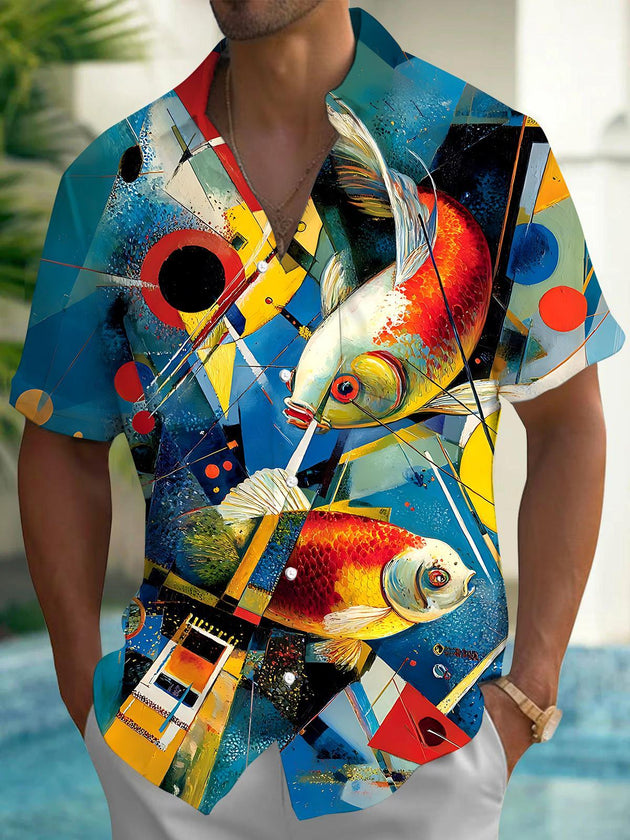 Fish Men's Pocket Short Sleeve Shirts
