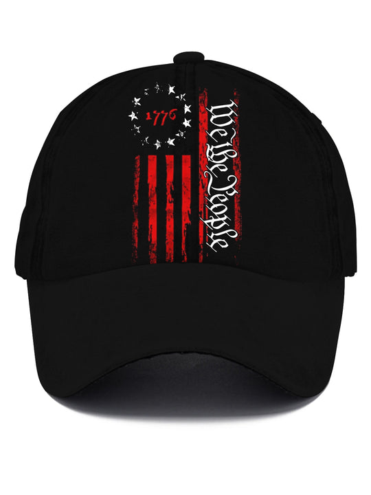 Men's American flag print baseball cap front view Independence Day