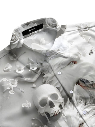 men's floral short sleeve flat lay shirt