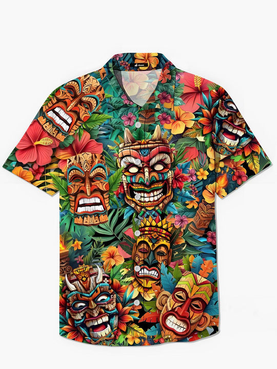 men's Hawaiian shirt front view tropical beach vacation