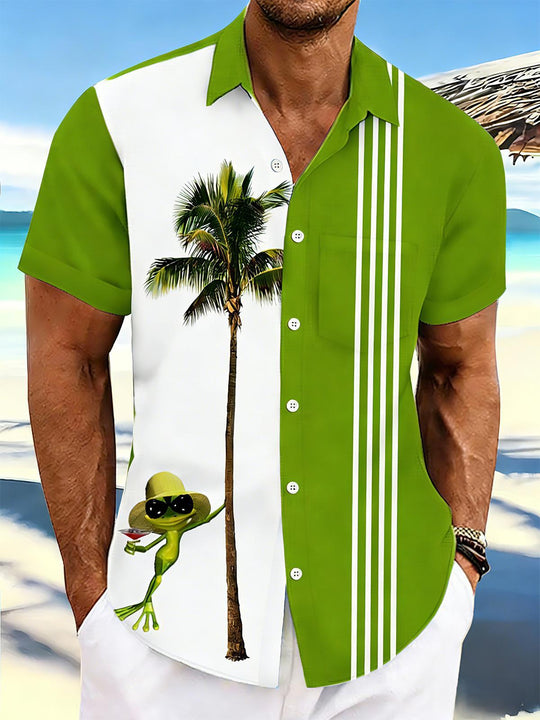 men's Hawaiian shirt front view vacation resort wear