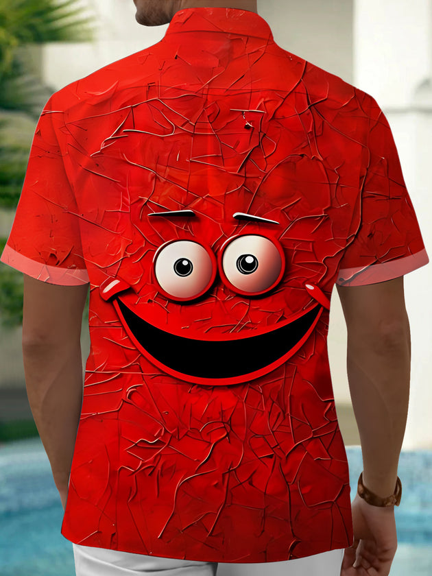 Men's fun print short sleeve shirt back view