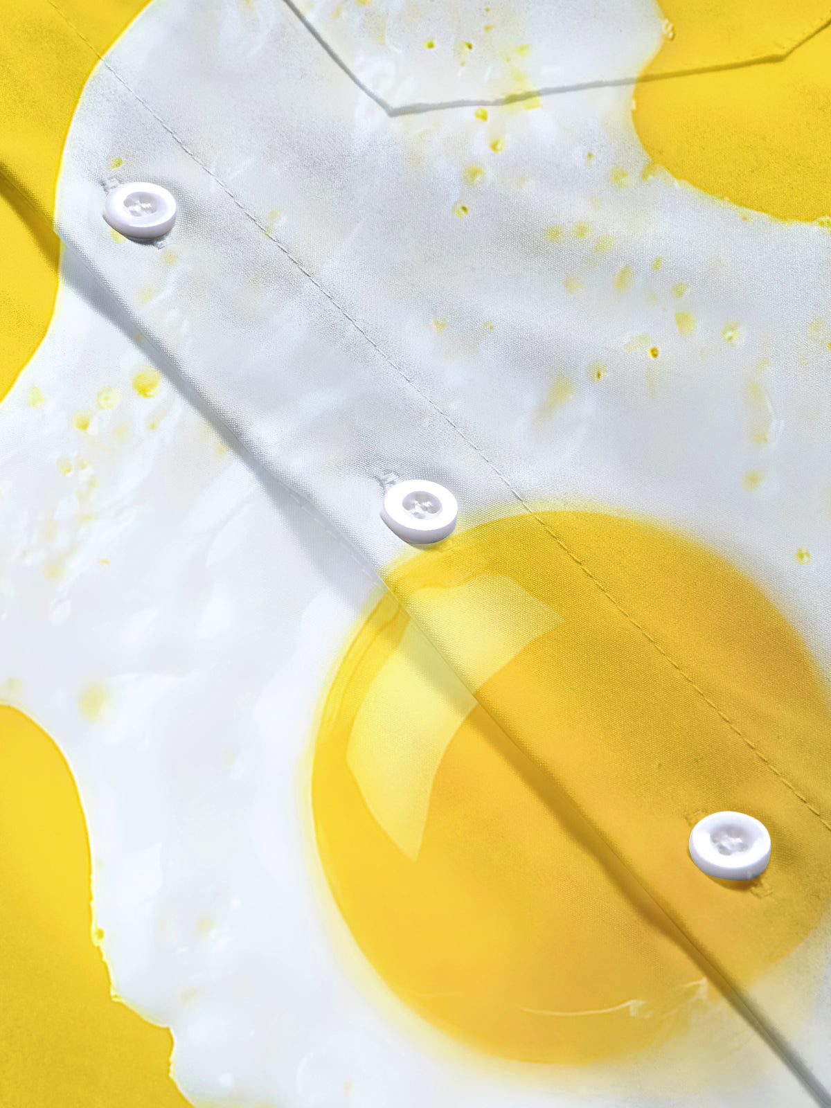 Poached Egg Print Men's Pocket Short Sleeve Shirts