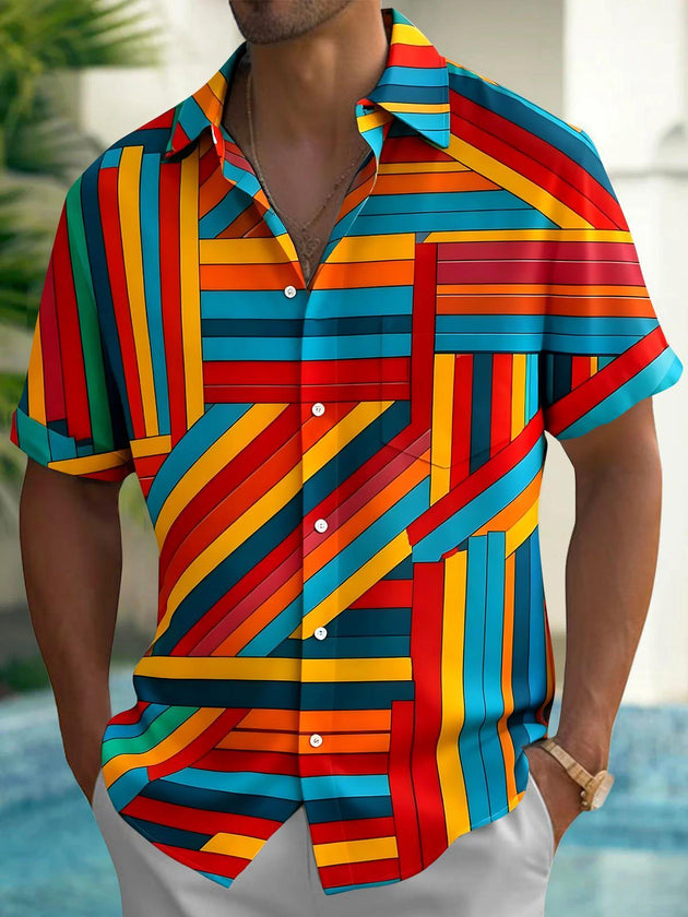 Geometry Men's Pocket Short Sleeve Shirts