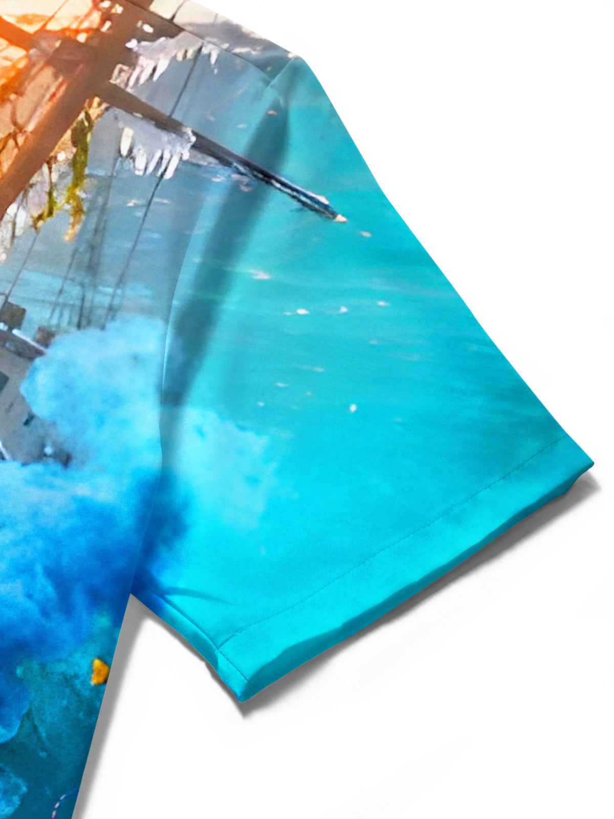 Funny Mermaid Octopus Boat Marine Life Men's Pocket Short Sleeve Shirts