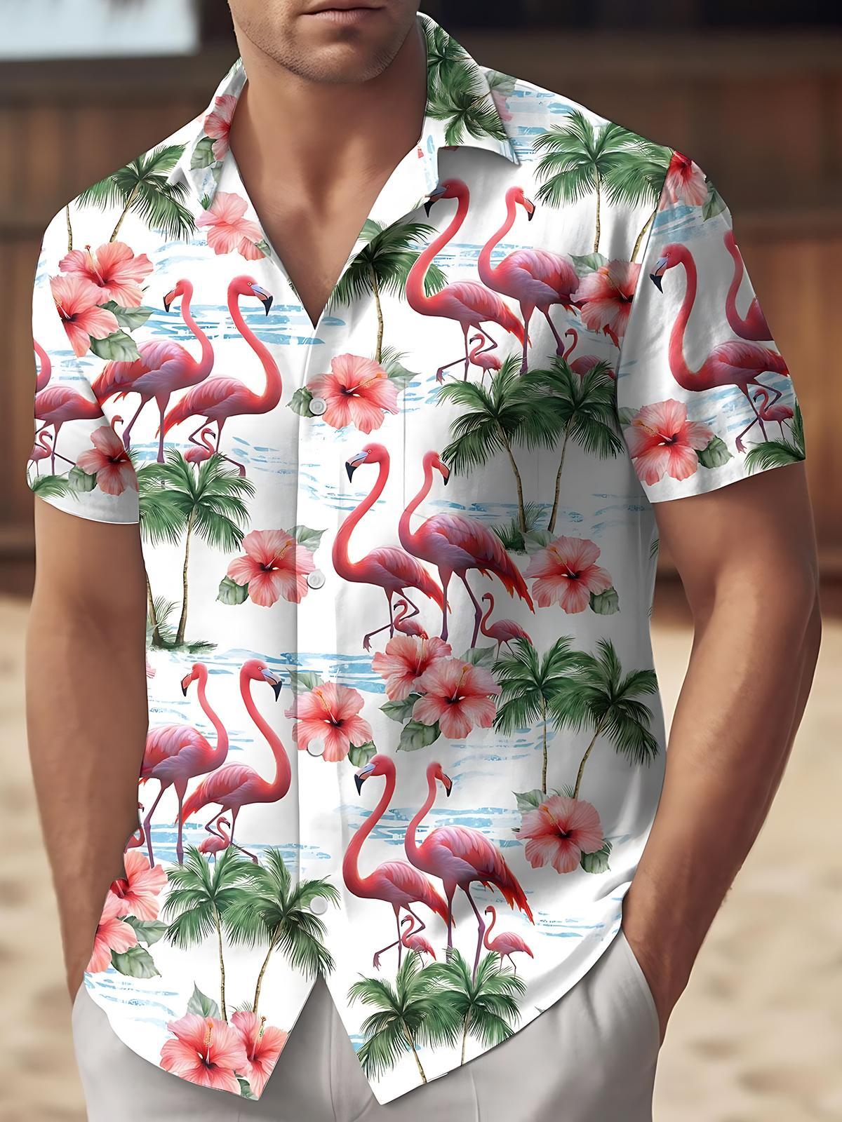 men's Hawaiian shirt front view tropical beach vacation