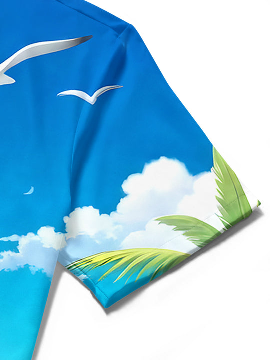 men's Hawaiian shirt close-up short sleeve