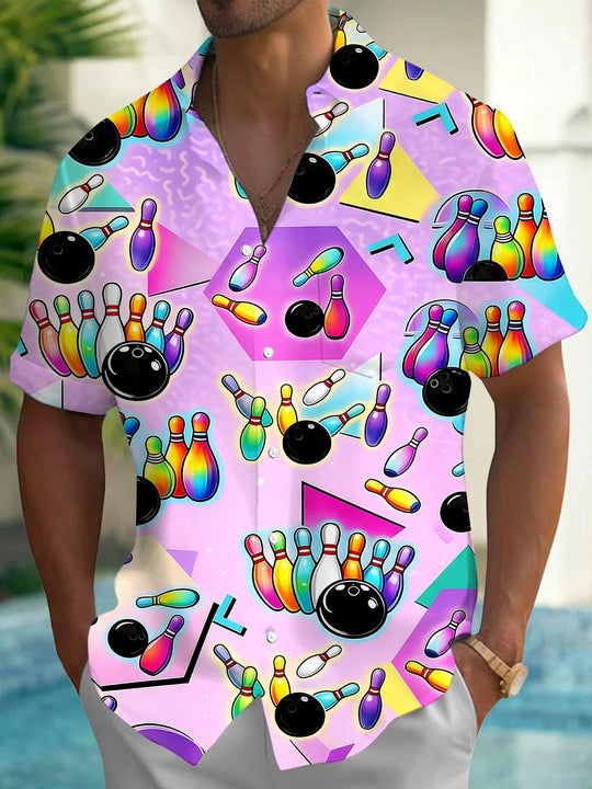 Bowling Men's Pocket Short Sleeve Shirts