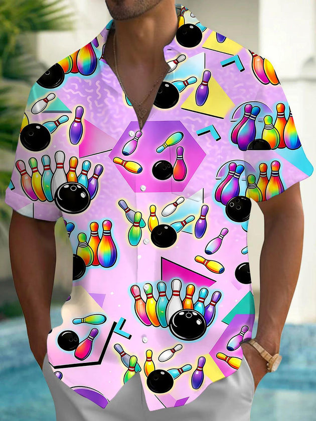 Bowling Men's Pocket Short Sleeve Shirts