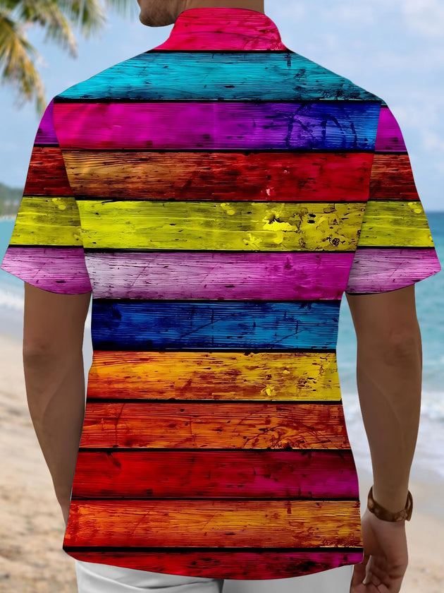 men's colorful shirt back view