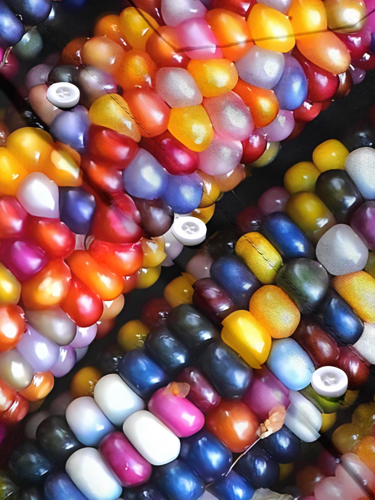 Corn Print Men's Pocket Short Sleeve Shirts