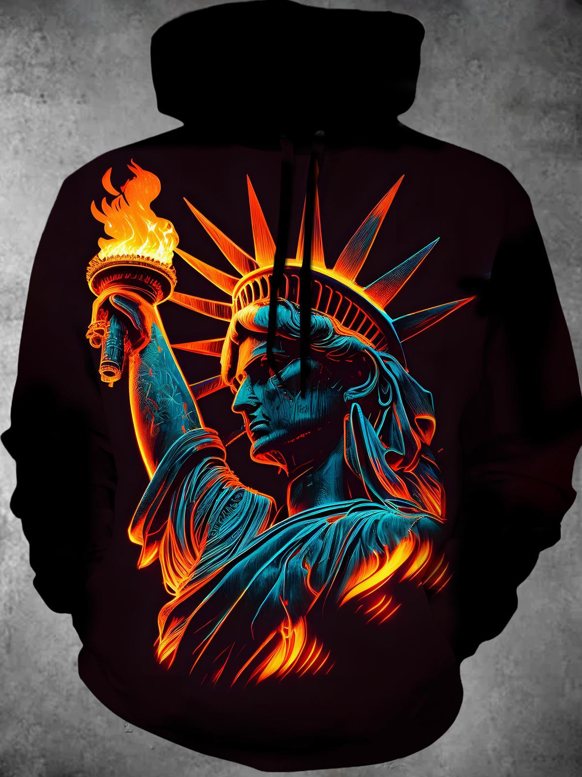 Liberty Long Sleeve Hooded Pocket Men's Top