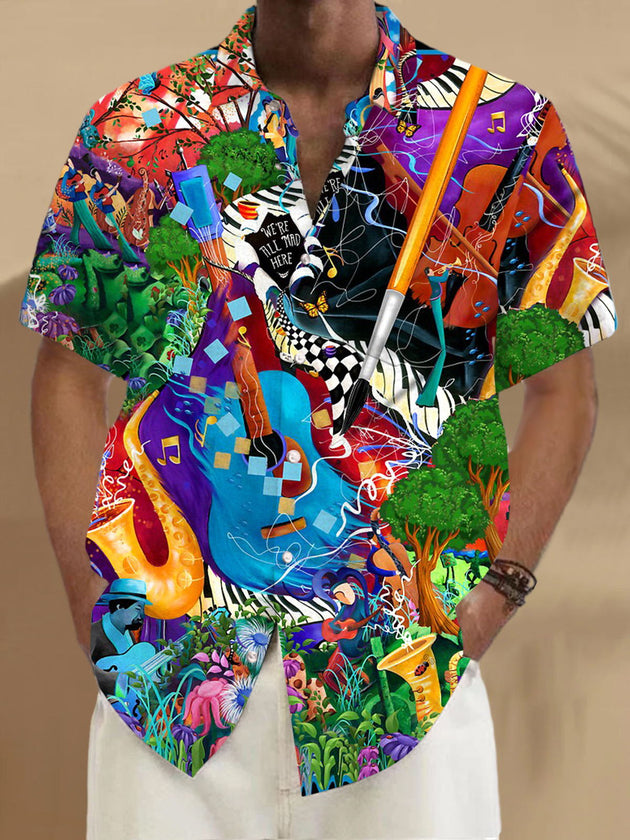 men's patterned sweater shirt front view