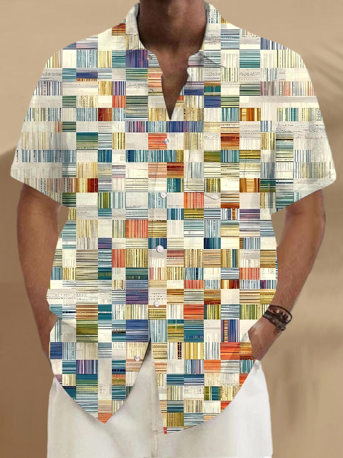 Geometry Men's Pocket Short Sleeve Shirts