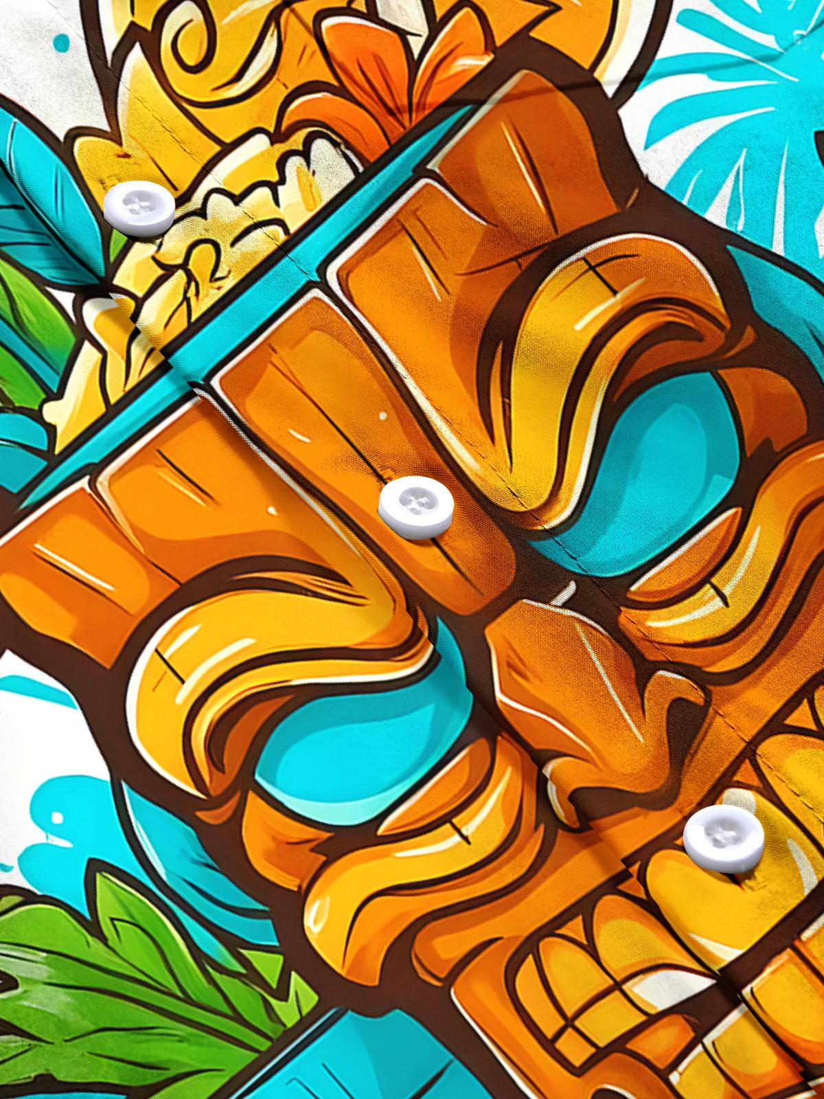 Hawaiian Tiki Men's Pocket Short Sleeve Shirts