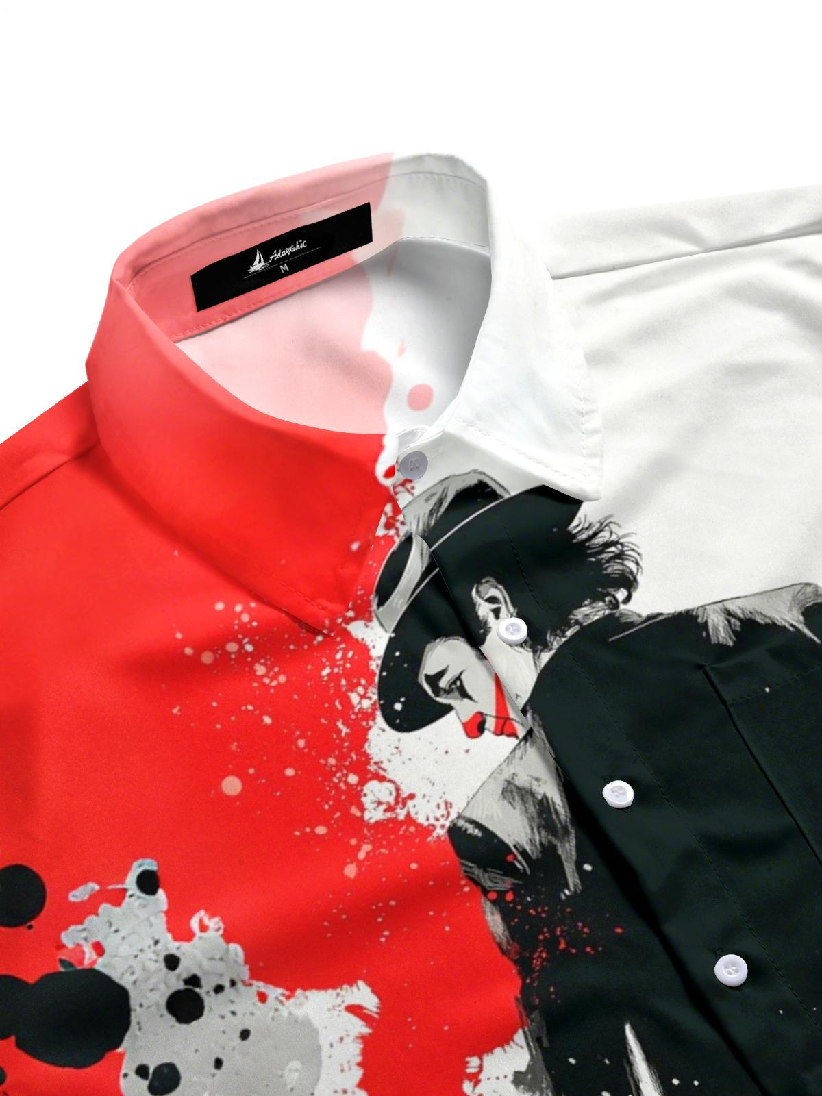 Joker Print Men's Pocket Short Sleeve Shirts