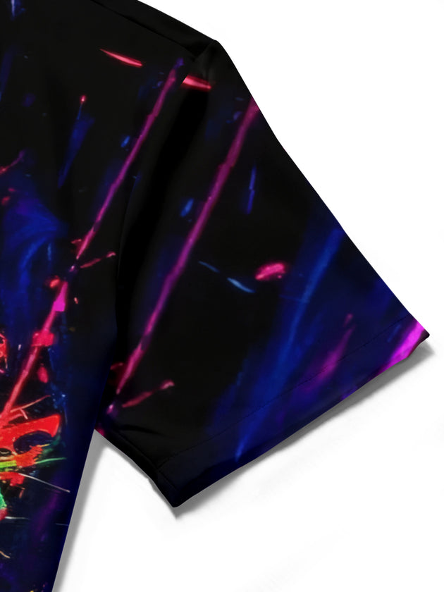 Men's gradient print pocket short sleeve shirt lifestyle view