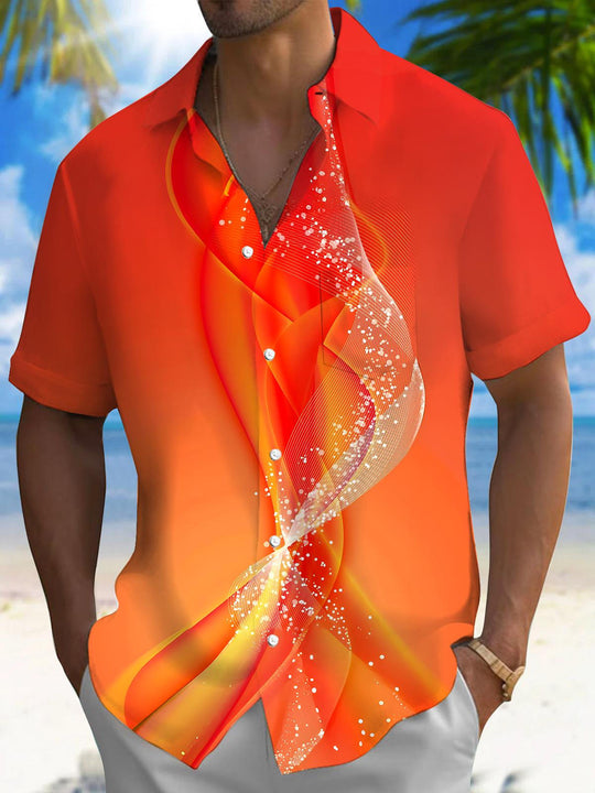 men's abstract print shirt front view