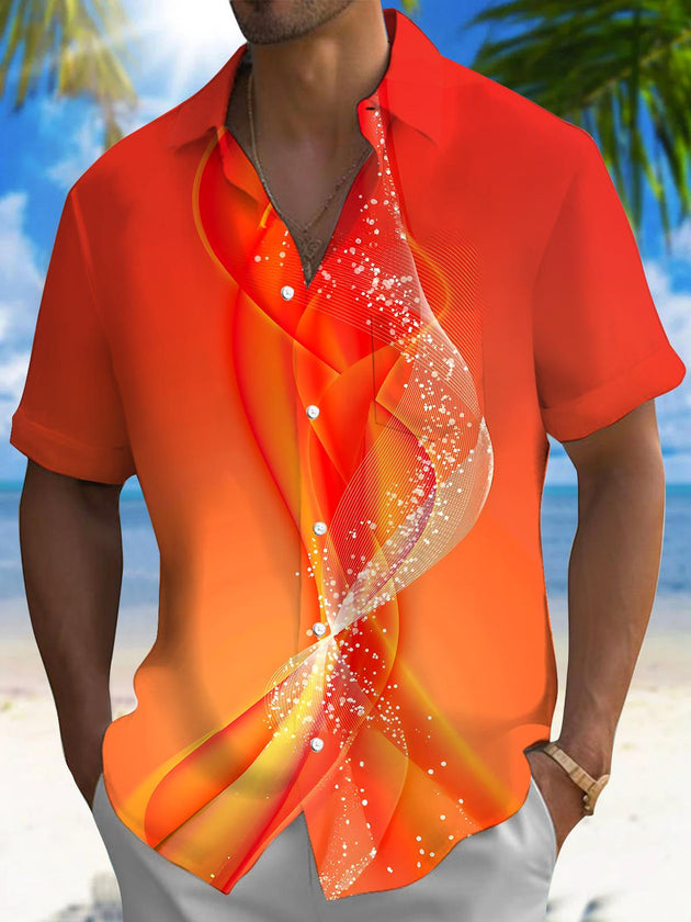 men's abstract print shirt front view