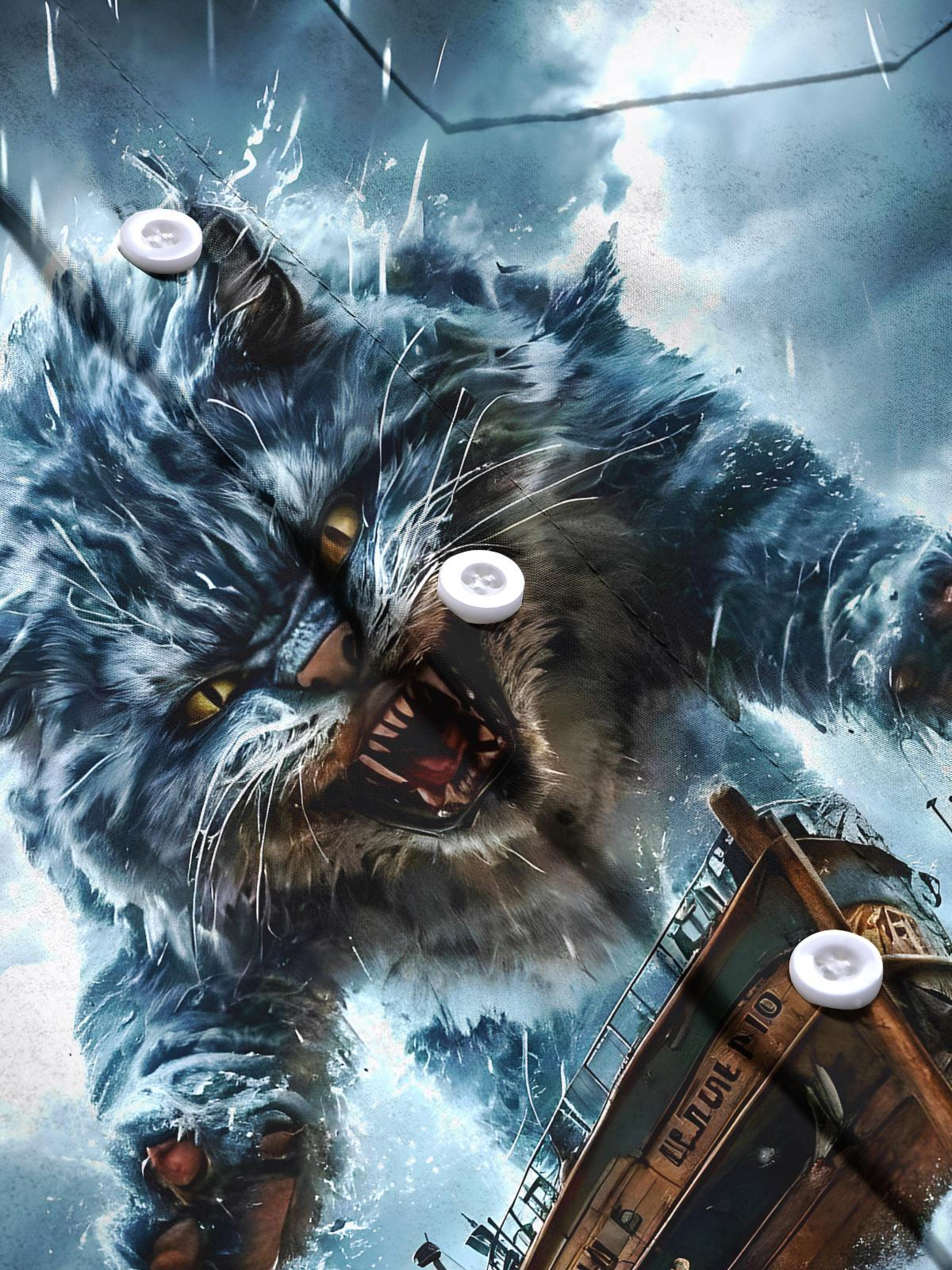 Cat Boat Men's Pocket Long Sleeve Shirts