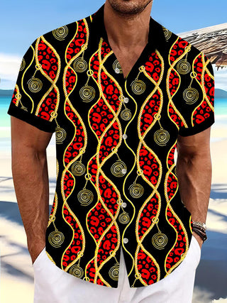 men's retro print shirt front view