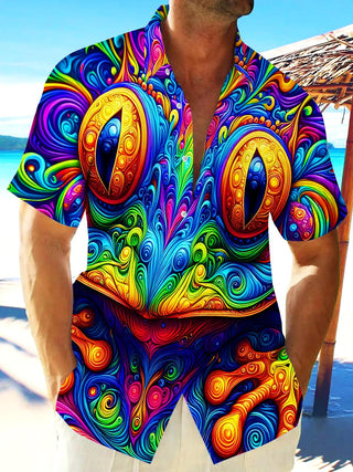 men's colorful shirt front view