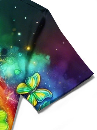 men's printed shirt close-up short sleeve