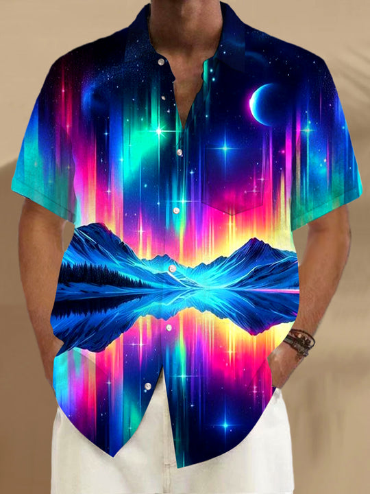 men's patterned sweater shirt front view