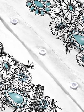 men's printed short sleeve flat lay shirt