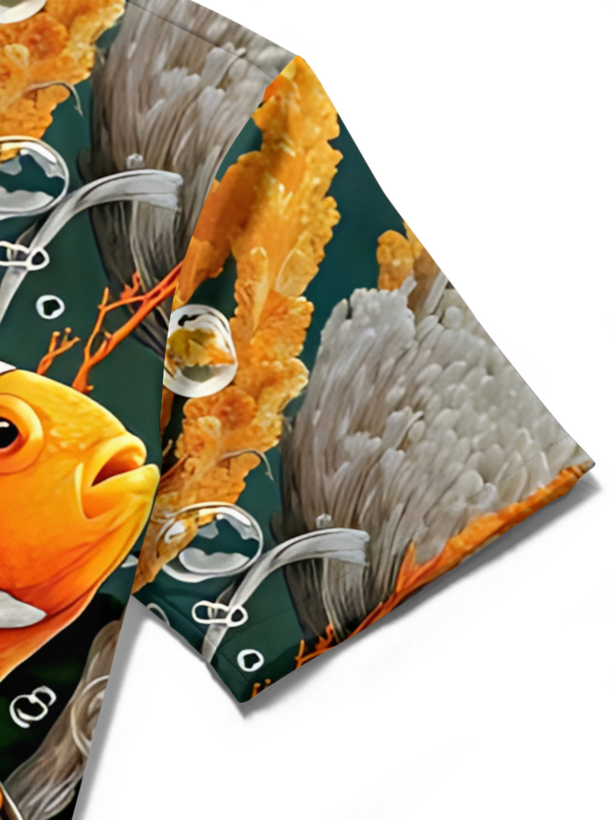 Clownfish Print Men's Pocket Short Sleeve Shirts