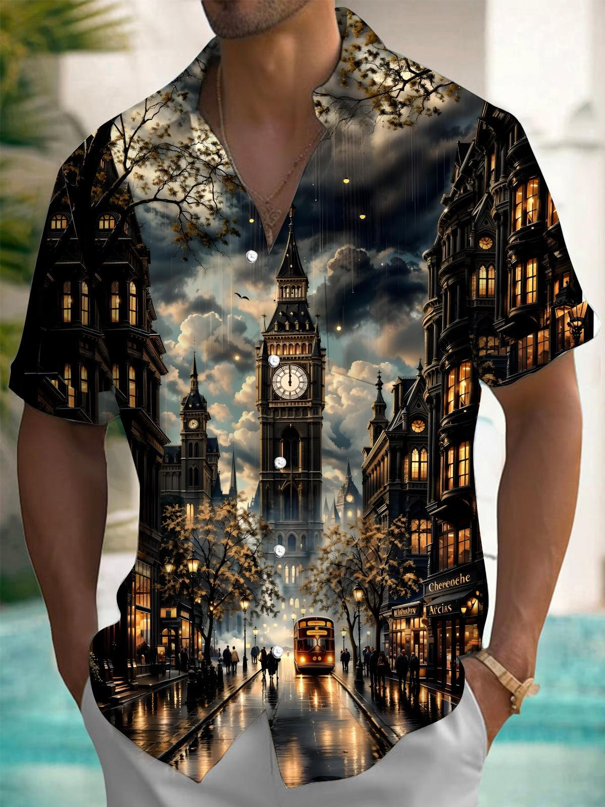 Big Ben City Street View Men's Pocket Short Sleeve Shirts