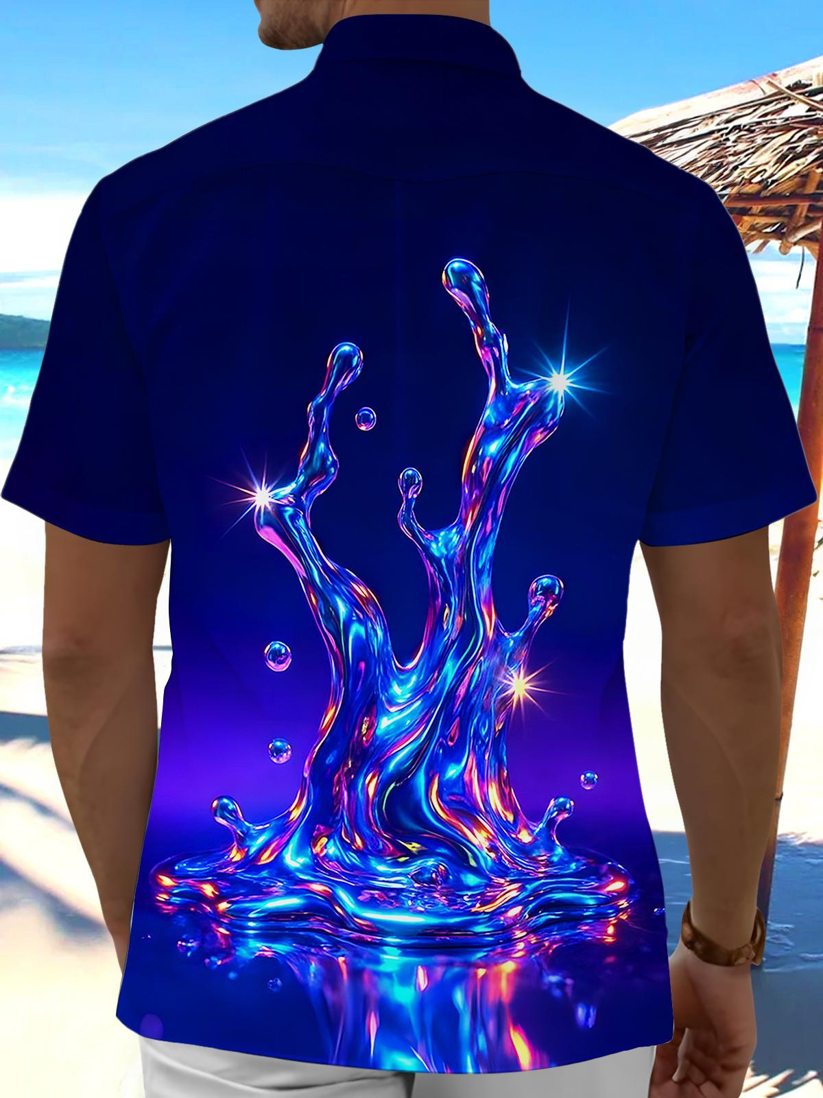 Hawaiian Water Drop Men's Pocket Short Sleeve Shirts