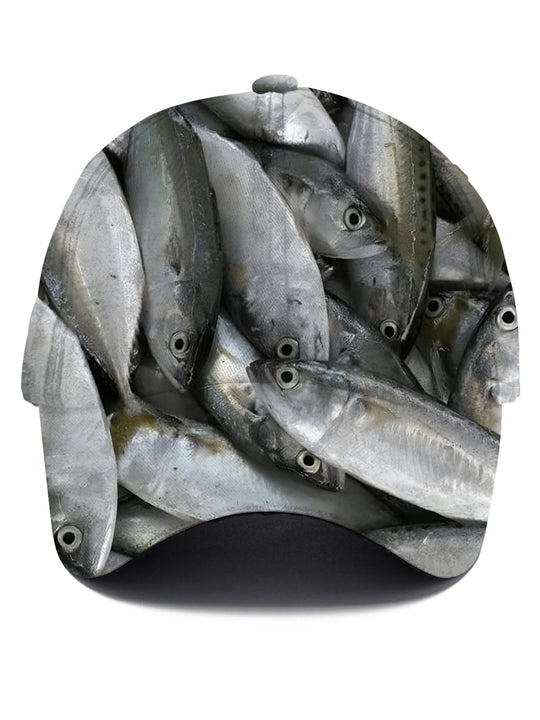 Men's fish print baseball cap front view