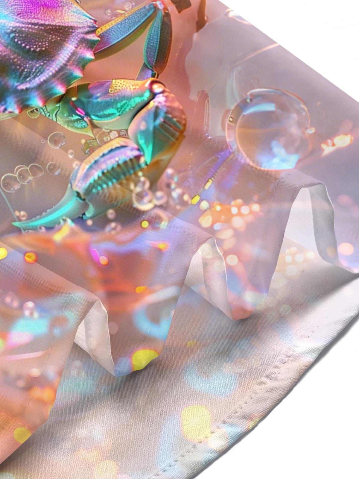 Crab Print Men's Pocket Short Sleeve Shirts