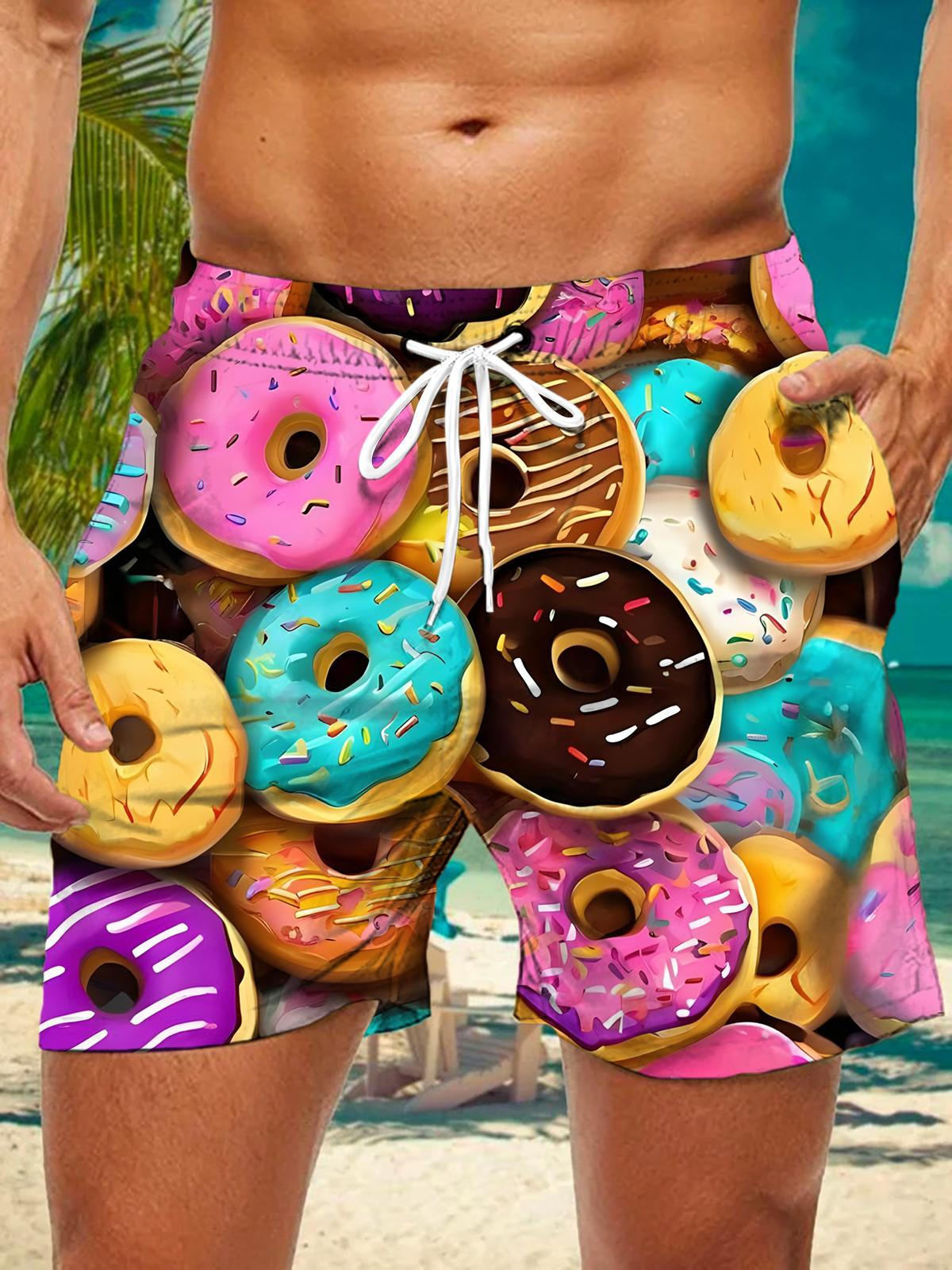 Donut Print Men's Print Pocket Shorts