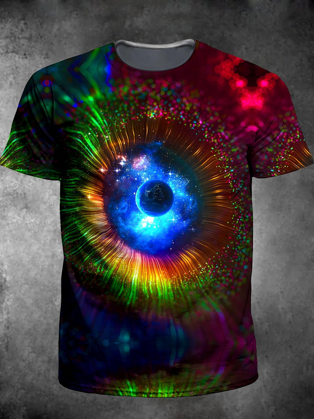 Universe Round Neck Short Sleeve Men's T-shirt