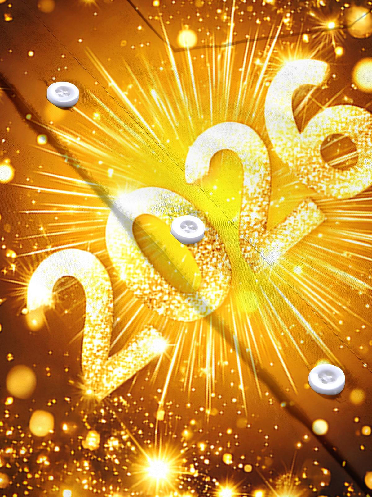 Happy New Year 2026 Men's Pocket Short Sleeve Shirts