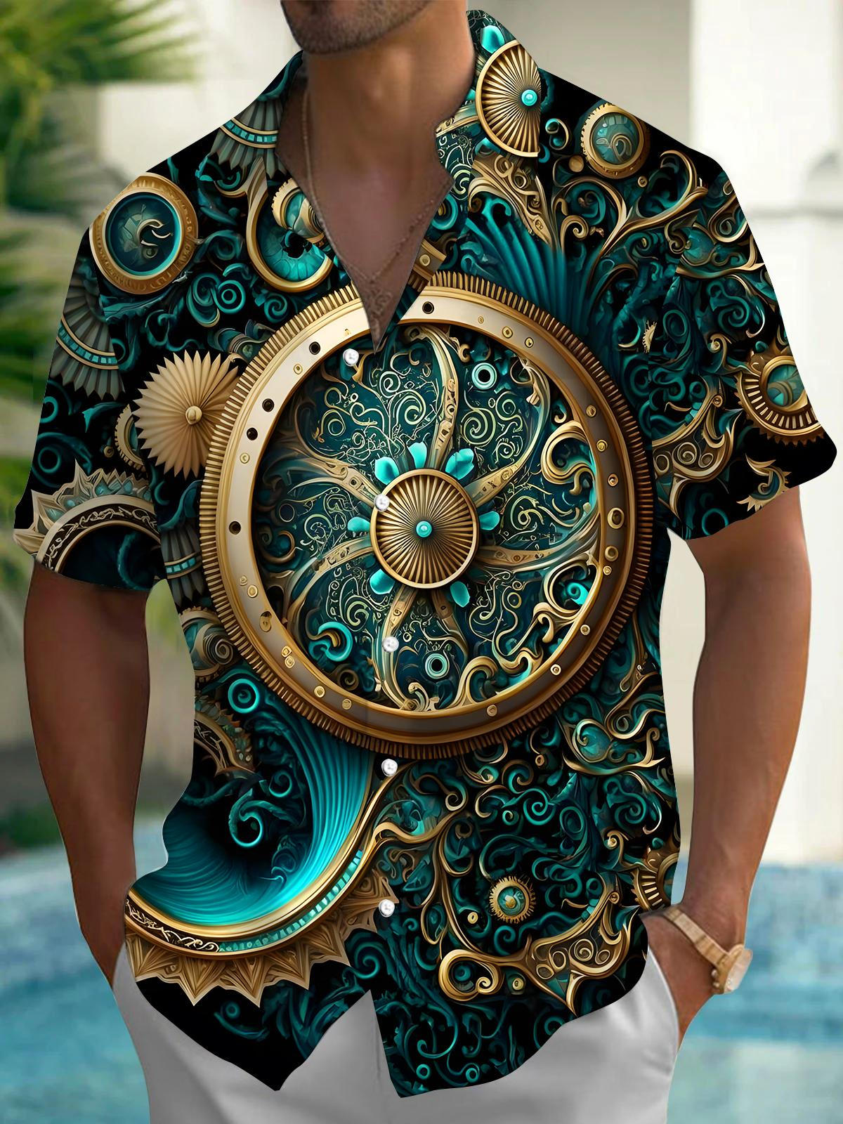 Gear Wheel Men's Pocket Short Sleeve Shirts