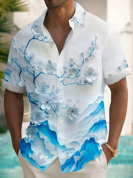 men's floral shirt front view