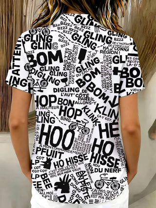 women's printed shirt back view