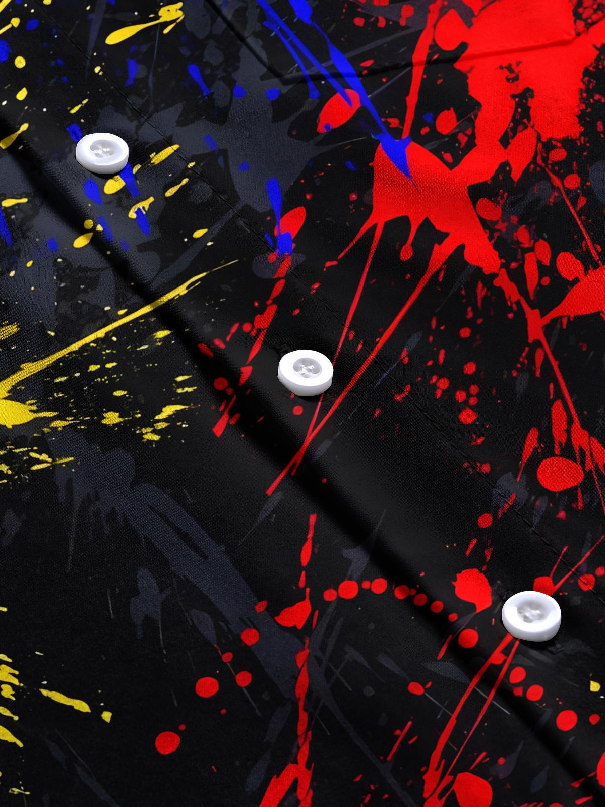 Abstract Gradient Print Men's Pocket Short Sleeve Shirts