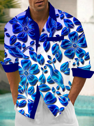 men's floral shirt front view
