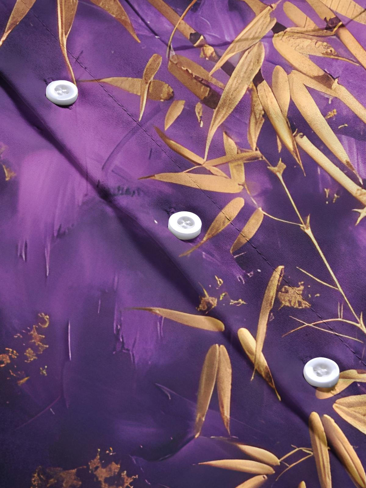 Bamboo Print Men's Pocket Short Sleeve Shirts