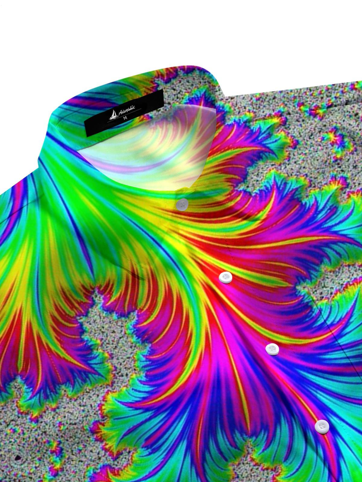 Abstract Gradient Print Men's Pocket Short Sleeve Shirts